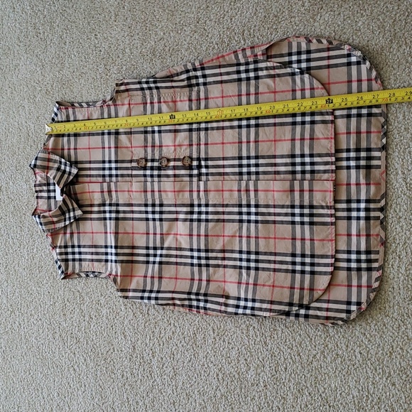 BURBERRY CHECK PLAID SLEEVELESS COTTON POPLIN SHIRT - Picture 11 of 11